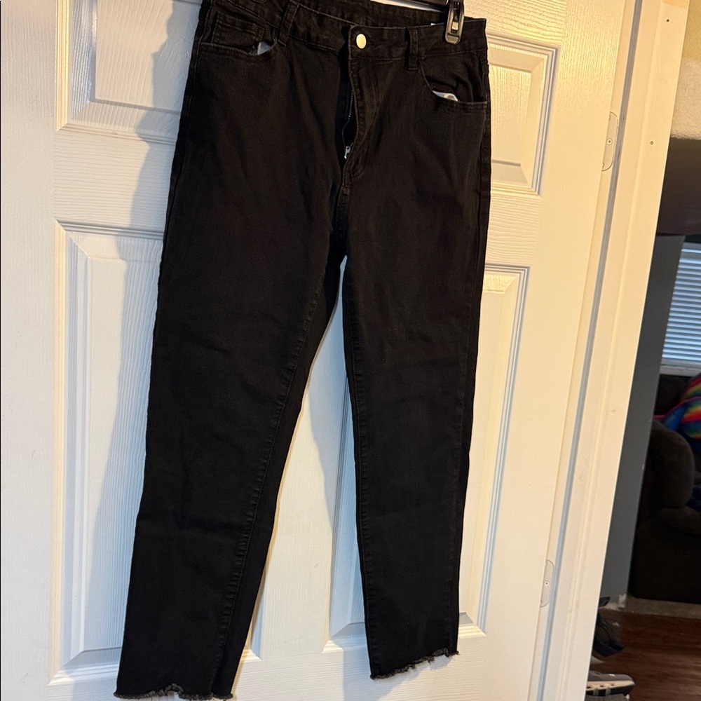 Black jeans, size XL frayed bottom